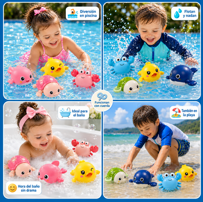 SET X 4 Amiguitos acuáticos para niños que aman jugar
