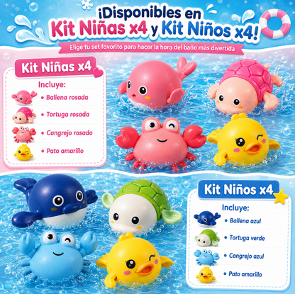 SET X 4 Amiguitos acuáticos para niños que aman jugar
