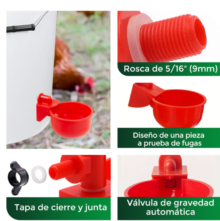 Set x 5 Bebedero AutoFresh para Aves de Corral