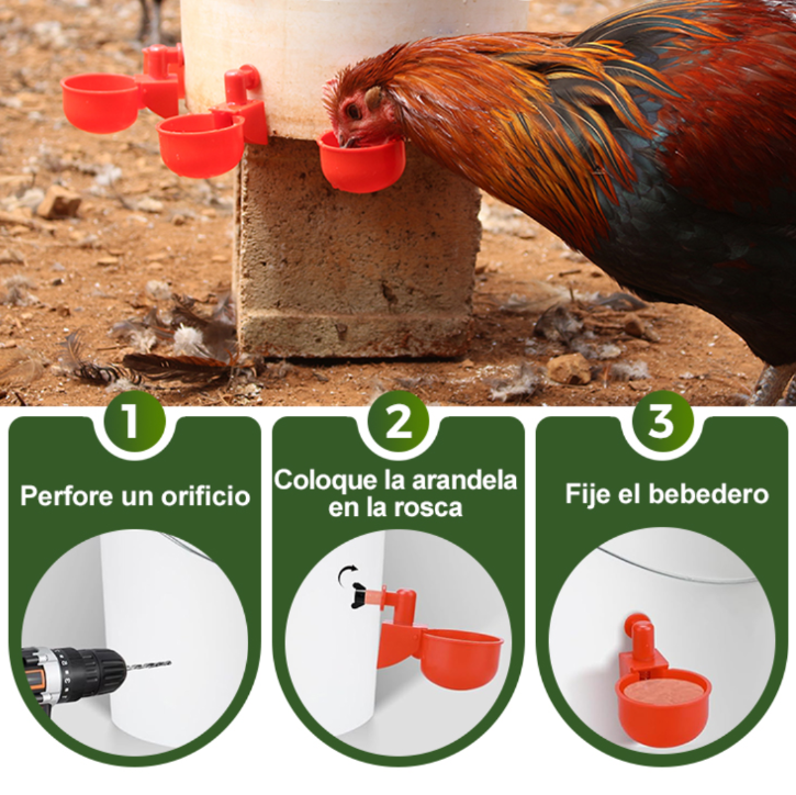 Set x 5 Bebedero AutoFresh para Aves de Corral