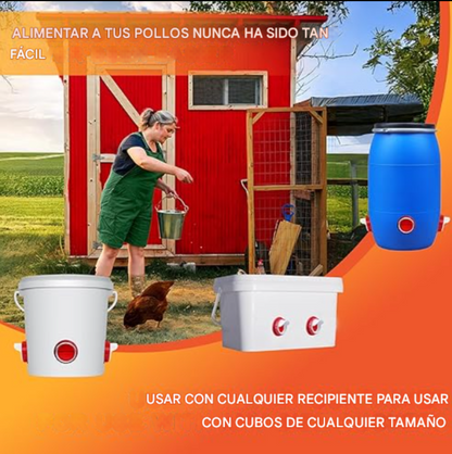 Set X 4 Comedero AutoFeed Anti-Desperdicio Para Aves de Corral