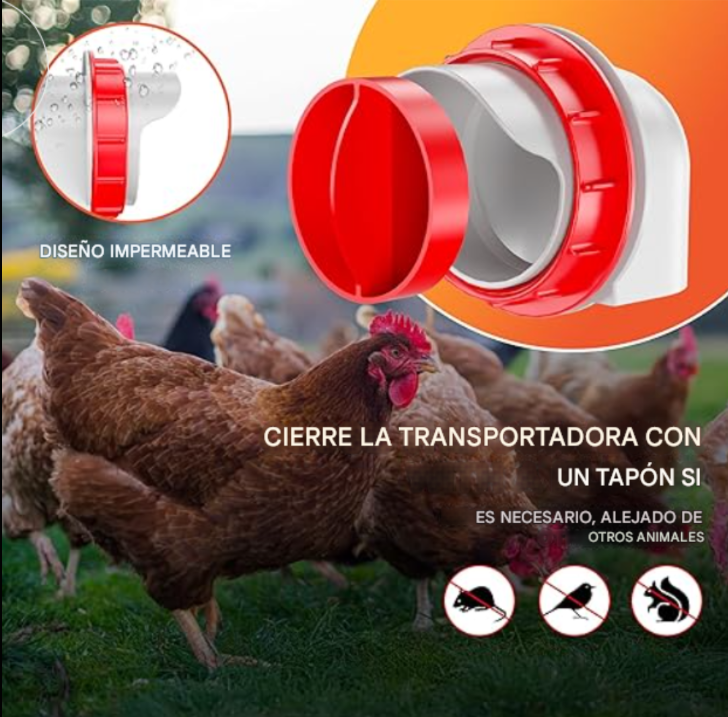 Set X 4 Comedero AutoFeed Anti-Desperdicio Para Aves de Corral