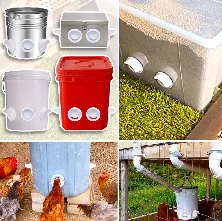 Set X 4 Comedero AutoFeed Anti-Desperdicio Para Aves de Corral