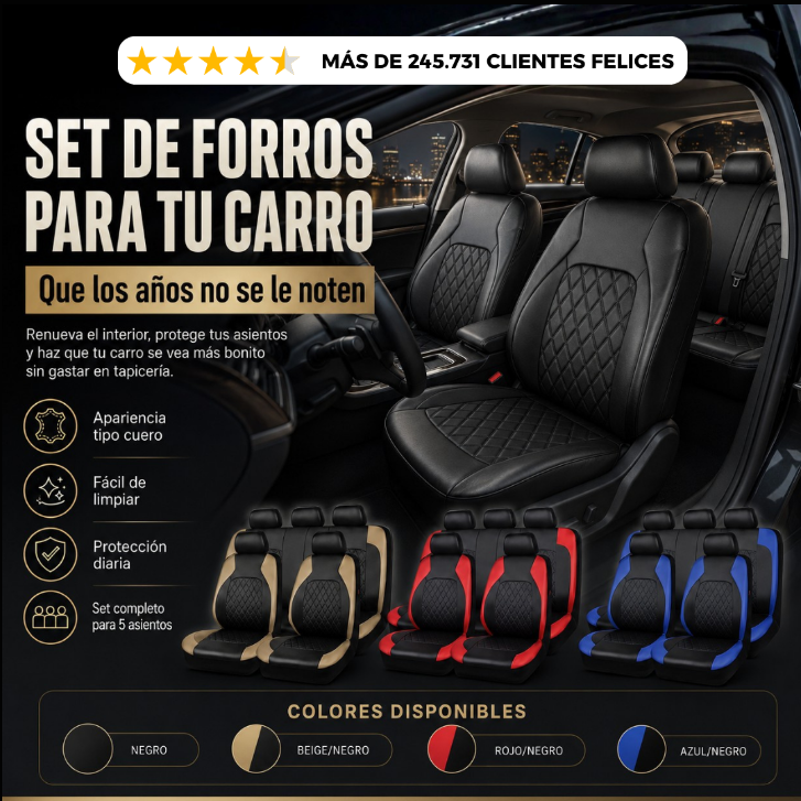 Set de forros para tu carro: haz que se vea cuidado otra vez