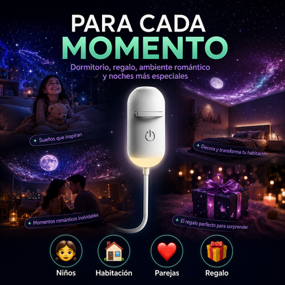 Proyector de galaxias con 12 diseños: un universo diferente cada noche