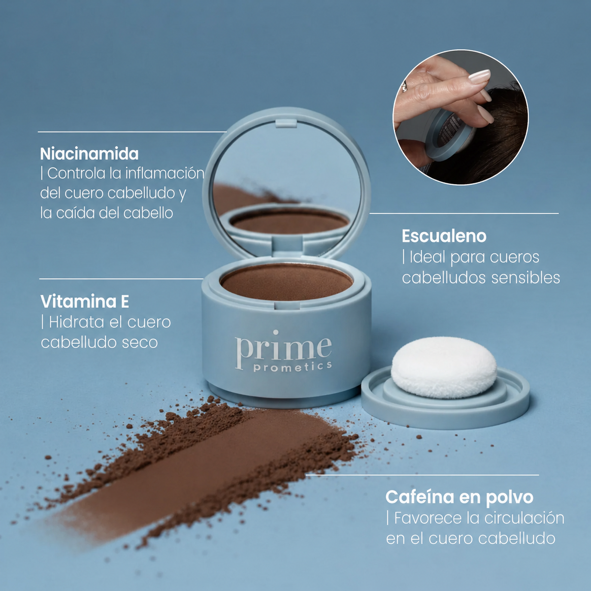 Polvos de Cobertura Capilar: raíces perfectas sin ir al salón.