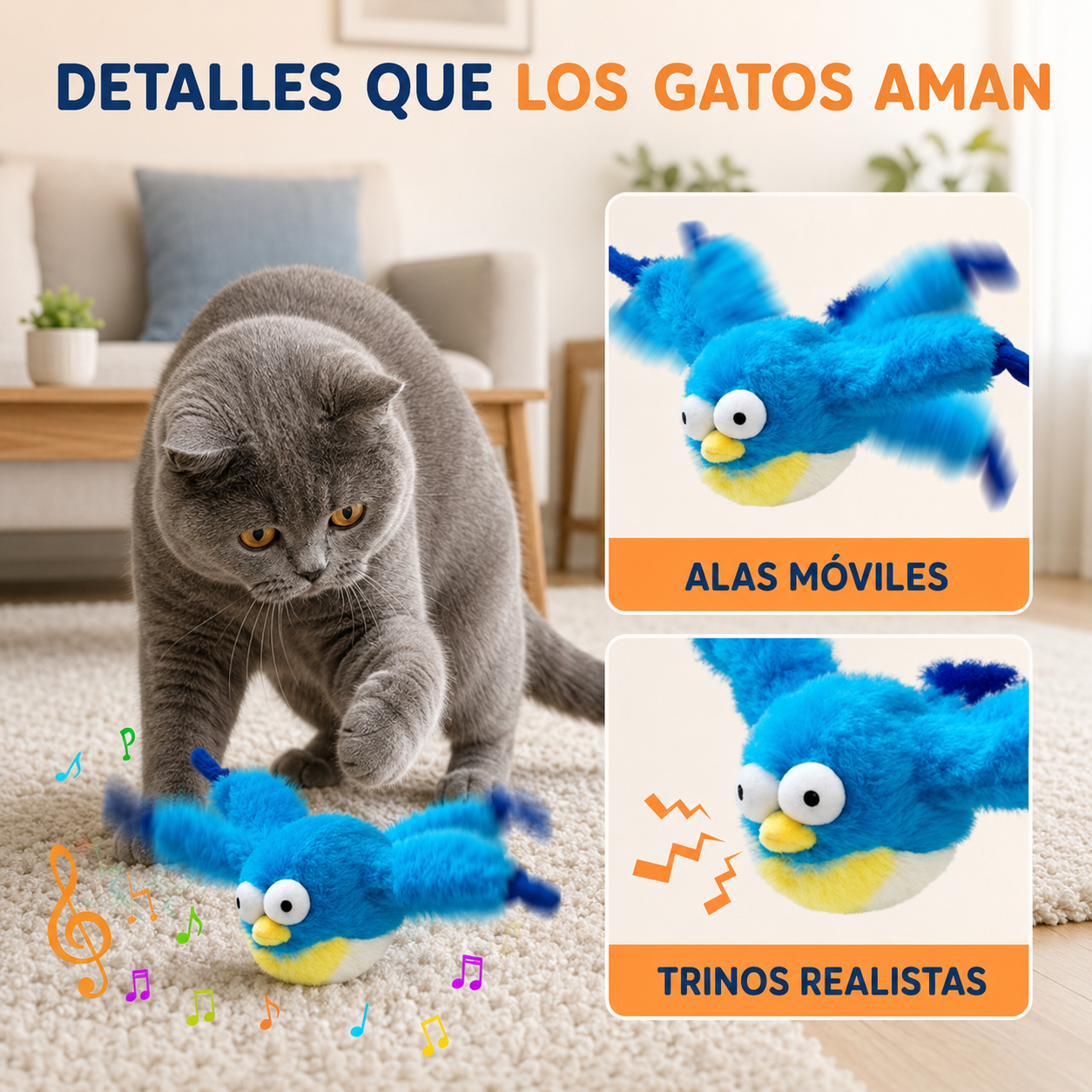 Pájaro Interactivo para Gatos: despierta su instinto cazador