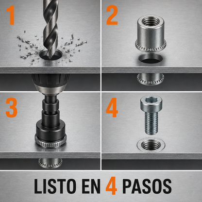 Kit de tuercas remachables - 7 medidas