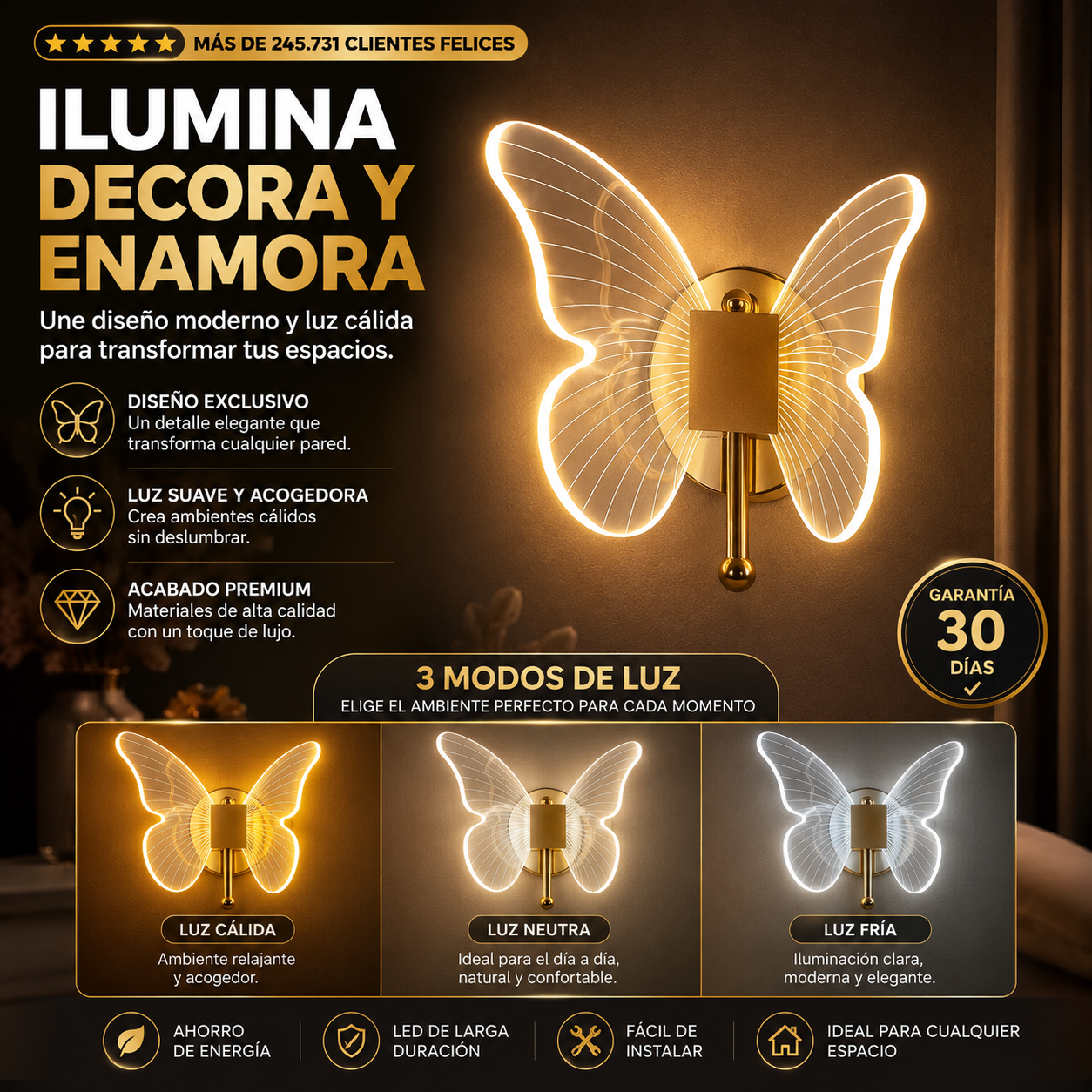 Lampara de Mariposa: Decora, ilumina y transforma tu hogar