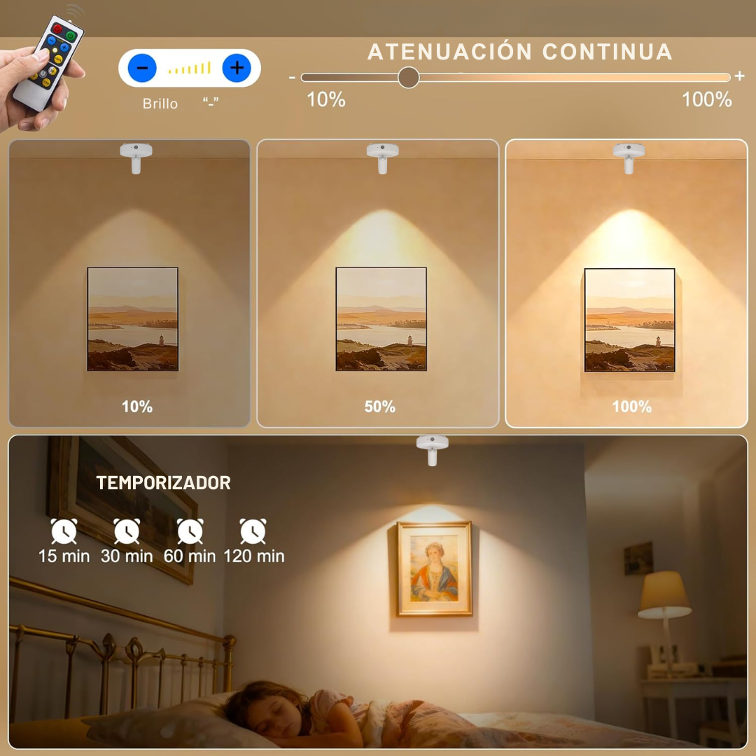 Set x2 de Luces Spotlight Inalámbricas